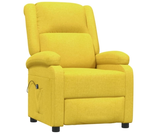 Sillón reclinable eléctrico de tela amarillo