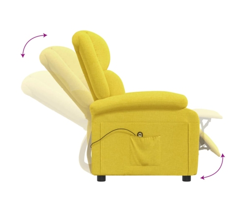 Sillón reclinable eléctrico de tela amarillo