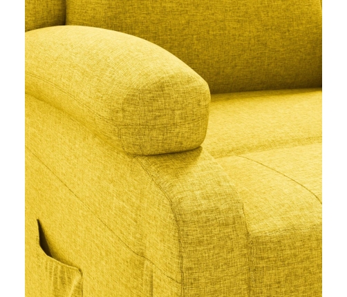 Sillón reclinable eléctrico de tela amarillo