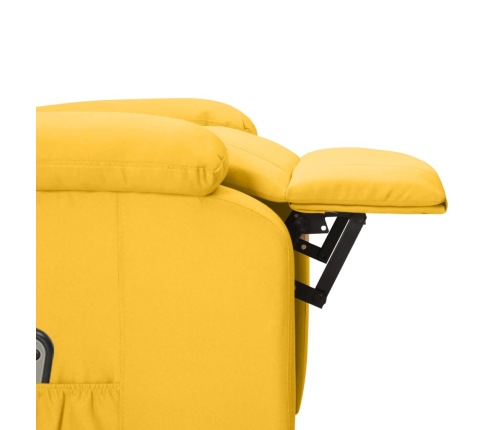 Sillón elevable de tela amarillo