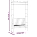 vidaXL Banco de jardín con pérgola bambú 116 cm