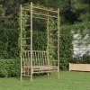 vidaXL Banco de jardín con pérgola bambú 116 cm