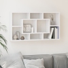 Estantería de pared con 8 compartimentos blanco brillante