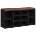 Banco zapatero de madera contrachapada negro 103x30x48 cm