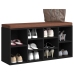 Banco zapatero de madera contrachapada negro 103x30x48 cm