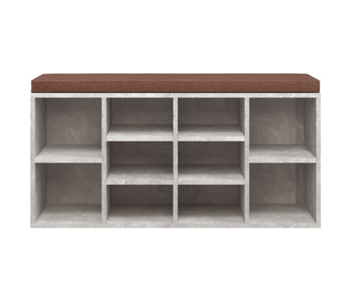 Banco zapatero madera contrachapada gris hormigón 103x30x48 cm