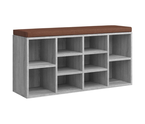 Banco zapatero madera contrachapada gris Sonoma 103x30x48 cm