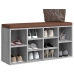 Banco zapatero madera contrachapada gris Sonoma 103x30x48 cm