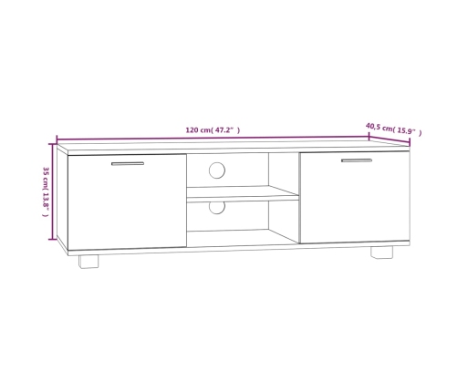 Mueble para TV madera de ingeniería roble Sonoma 120x40,5x35 cm