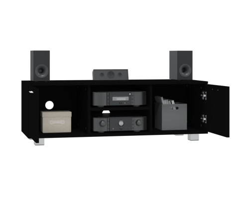 Mueble para TV madera contrachapada negro 120x40,5x35 cm