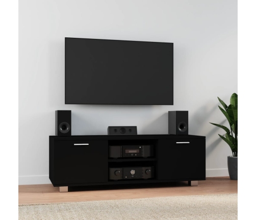 Mueble para TV madera contrachapada negro 120x40,5x35 cm