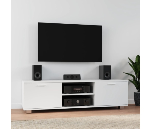 Mueble para TV madera contrachapada blanco 120x40,5x35 cm