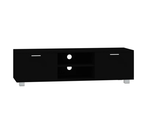 Mueble para TV madera contrachapada negro 140x40,5x35 cm