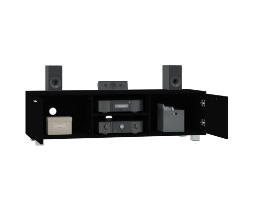 Mueble para TV madera contrachapada negro 140x40,5x35 cm