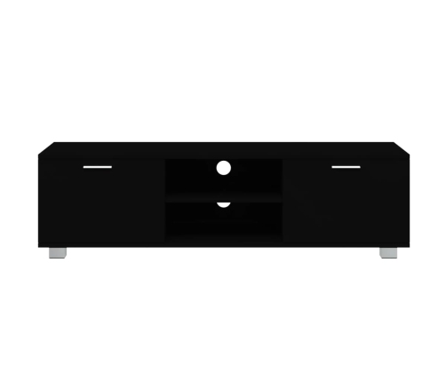 Mueble para TV madera contrachapada negro 140x40,5x35 cm