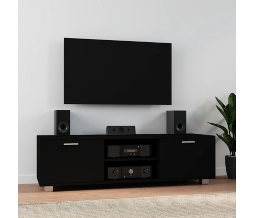 Mueble para TV madera contrachapada negro 140x40,5x35 cm