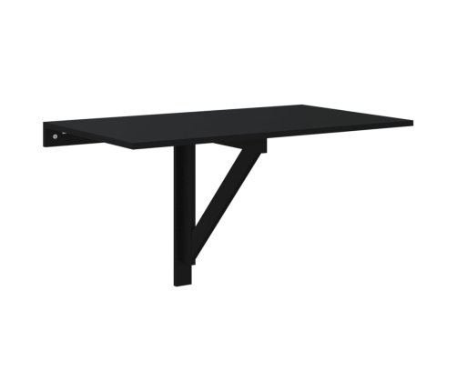 Mesa de pared plegable madera contrachapada negra 100x60x56 cm