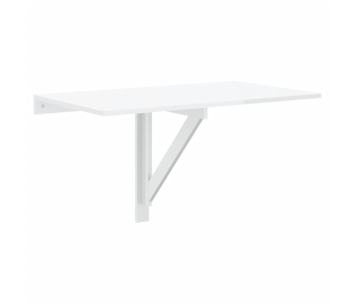 Mesa de pared plegable contrachapada blanco brillo 100x60x56 cm