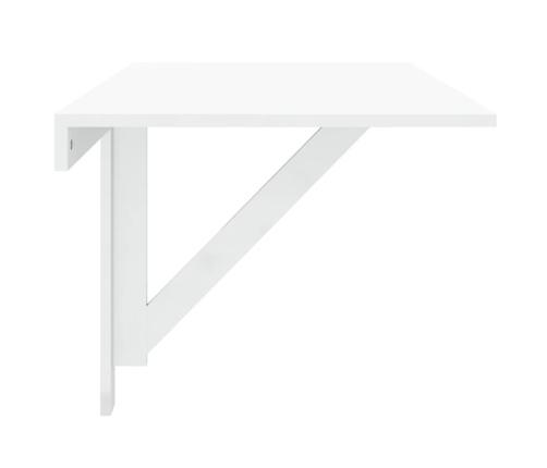 Mesa de pared plegable contrachapada blanco brillo 100x60x56 cm