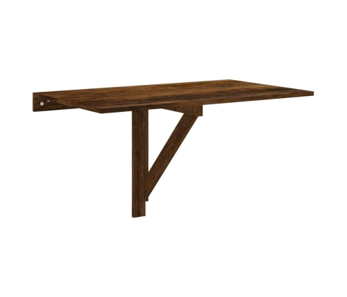 Mesa de pared plegable contrachapada roble ahumado 100x60x56 cm