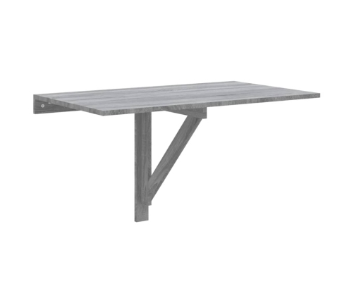 Mesa de pared plegable contrachapada gris Sonoma 100x60x56 cm