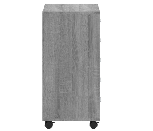 Cajonera con ruedas madera contrachapada gris Sonoma