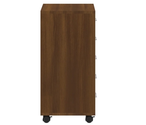 Cajonera con ruedas madera contrachapada marrón roble