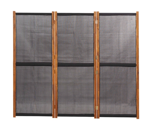 Biombo divisor de 3 paneles negro 210x180 cm