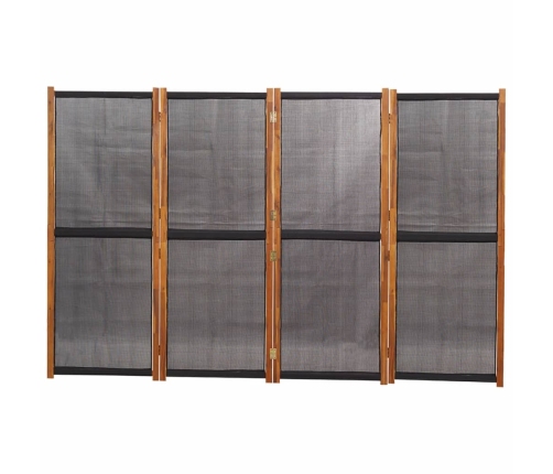 Biombo divisor de 4 paneles negro 280x180 cm