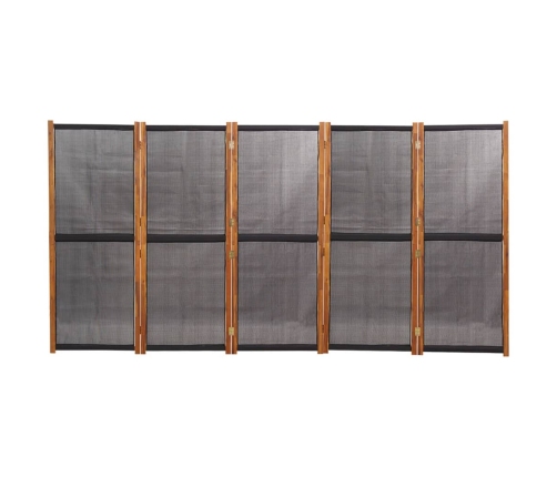 Biombo divisor de 5 paneles negro 350x180 cm