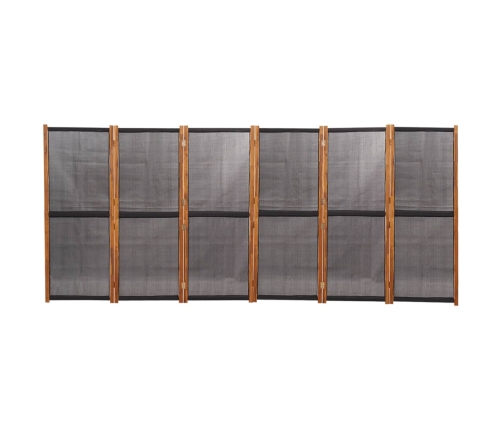 Biombo divisor de 6 paneles negro 420x180 cm