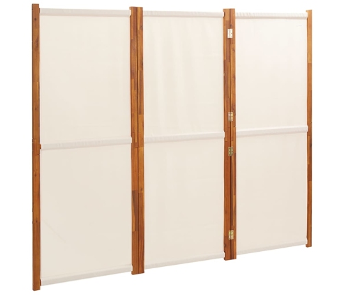 Biombo divisor de 3 paneles blanco crema 210x180 cm