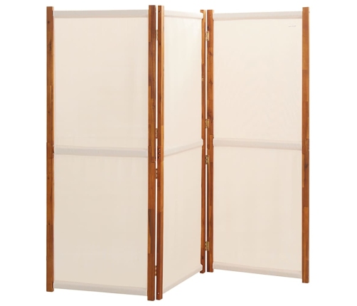 Biombo divisor de 3 paneles blanco crema 210x180 cm