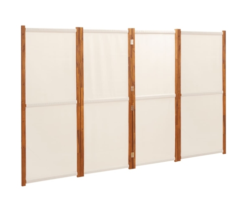 Biombo divisor de 4 paneles blanco crema 280x180 cm