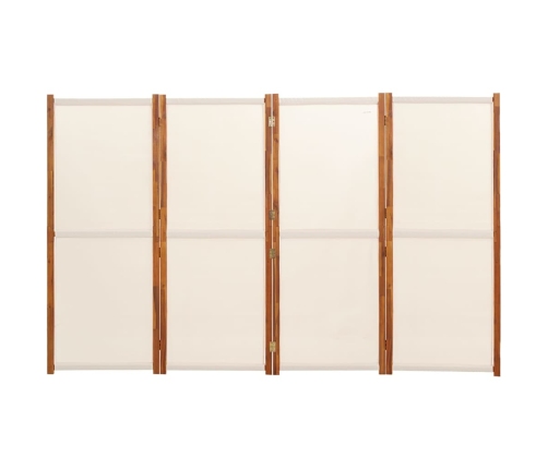 Biombo divisor de 4 paneles blanco crema 280x180 cm