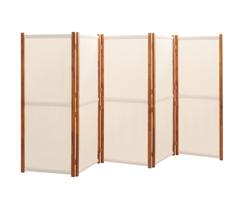 Biombo divisor de 5 paneles blanco crema 350x180 cm