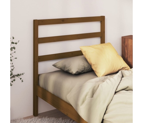 Cabecero de cama madera maciza de pino marrón miel 81x4x100 cm