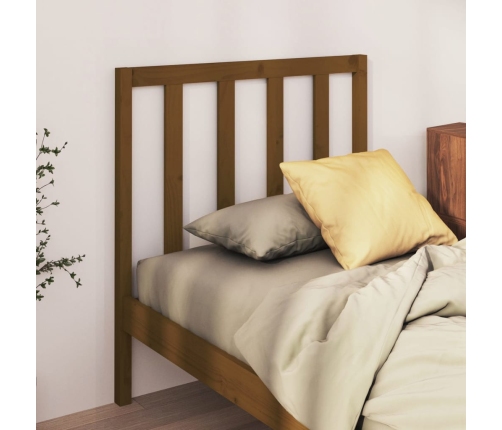 Cabecero de cama madera maciza de pino marrón miel 81x4x100 cm