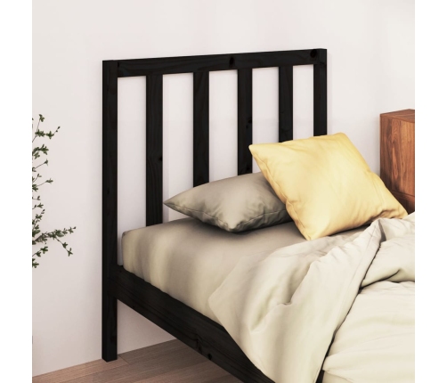 Cabecero de cama madera maciza de pino negro 106x4x100 cm