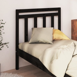 Cabecero de cama madera maciza de pino negro 81x4x100 cm