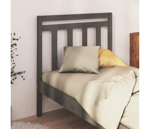 Cabecero de cama madera maciza de pino gris 96x4x100 cm