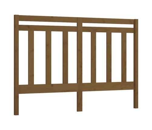 Cabecero de cama madera maciza de pino marrón miel 126x4x100 cm