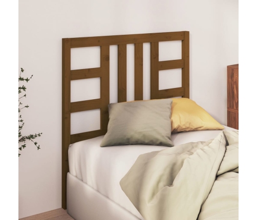 Cabecero de cama madera maciza de pino marrón miel 81x4x100 cm