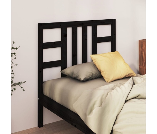 Cabecero de cama madera maciza de pino negro 81x4x100 cm