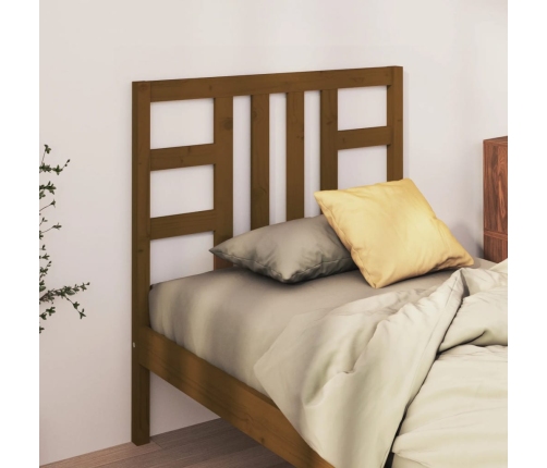 Cabecero de cama madera maciza de pino marrón miel 96x4x100 cm