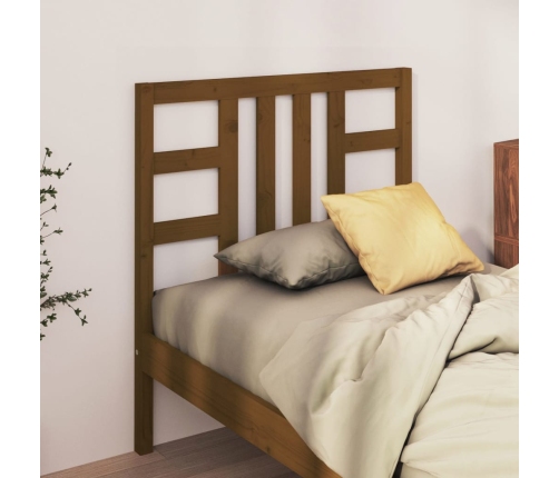 Cabecero de cama madera maciza de pino marrón miel 106x4x100 cm