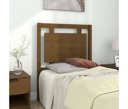 Cabecero de cama madera maciza pino marrón miel 80,5x4x100 cm