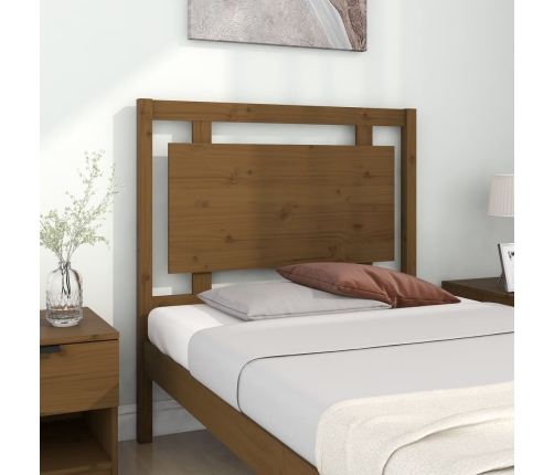 Cabecero de cama madera maciza pino marrón miel 95,5x4x100 cm