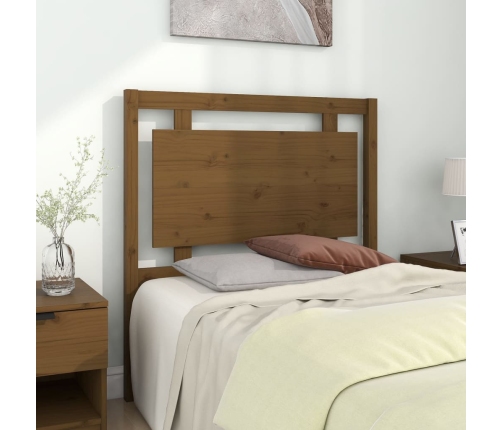 Cabecero de cama madera maciza pino marrón miel 95,5x4x100 cm