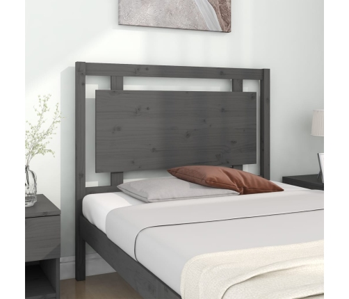 Cabecero de cama madera maciza de pino gris 105,5x4x100 cm